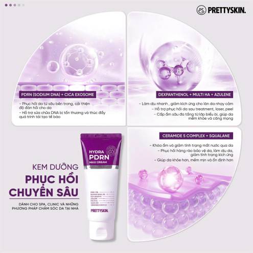 KEM DƯỠNG PHỤC HỒI TẾ BÀO GỐC HYDRA PDRN PRETTY SKIN 50G