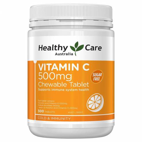 Thực Phẩm Bảo Vệ Sức Khỏe Healthy Care Vitamin C 500mg – Bổ sung Vitamin C 500 viên nhai