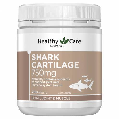 (Mẫu mới nhất) Sụn Vi Cá Mập HEALTHY CARE SHARK CARTILAGE 750MG 200 Viên (Úc)