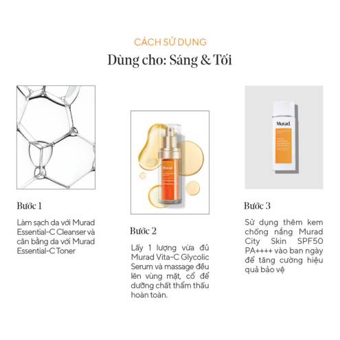 Tinh chất hỗ trợ sáng da, làm đều màu da Murad Vita-C Glycolic Serum 30ml