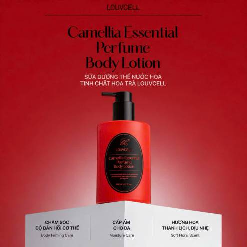 LOUVCELL CAMELLIA ESSENTIAL PERFUME BODY LOTION – DƯỠNG ẨM VÀ LƯU HƯƠNG HOA TRÀ CHO CƠ THỂ