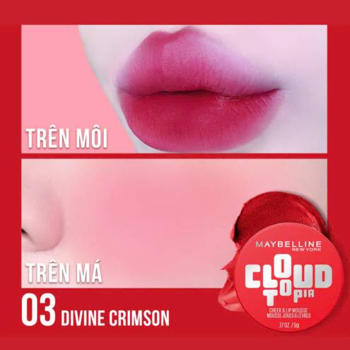 Son Bùn Hũ Maybelline Cloudtopia Cheek & Lip Mousse 5g