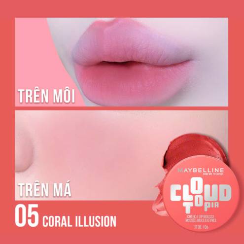 Son Bùn Hũ Maybelline Cloudtopia Cheek & Lip Mousse 5g