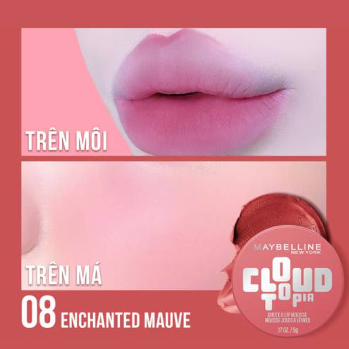 Son Bùn Hũ Maybelline Cloudtopia Cheek & Lip Mousse 5g