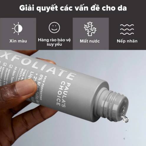 Dung dịch loại bỏ tế bào chết và làm sáng da Skin Perfecting 6% Mandelic Acid + 2% Lactic Acid Liquid Exfoliant Paula's Choice 
