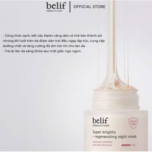 Mặt nạ ngủ tái sinh và chống lão hóa Belif Regenerating Mask  - Hồng