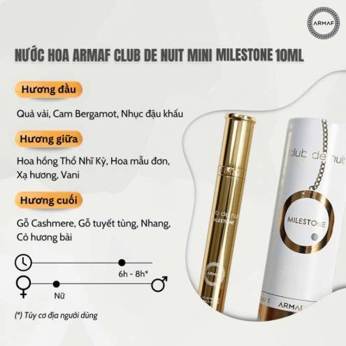 Nước hoa Armaf Club De Nuit Milestone 10ml ( dạng lăn)