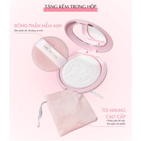 Phấn Phủ Dạng Nén Mỏng Nhẹ Tự Nhiên Menow Clear Radiant Pressed Powder 7g 