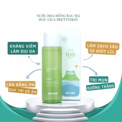 Nước Hoa Hồng Chiết Xuất Ra Má Pretty Skin The Pure Jeju Cica 100 Toner