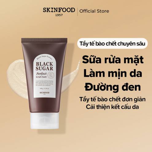 Sữa Rửa Mặt SKINFOOD Black Sugar Perfect Scrub Foam 180g