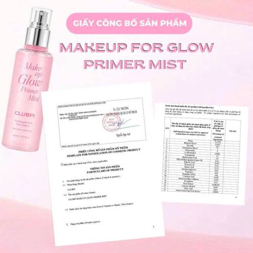Xịt Khóa Nền CLUBPI Makeup Glow Primer Mist 120ml