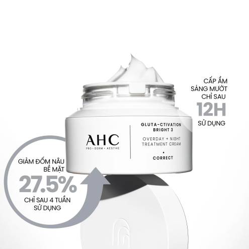 Kem Dưỡng Làm Đều Màu Da AHC Gluta Activation Bright 3 Overday Night Treatment Cream 50ml