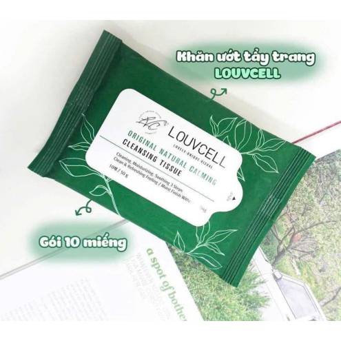 Khăn giấy ướt tẩy trang Louv Cell Original Natural Calming Cleansing Tissue 10 tờ