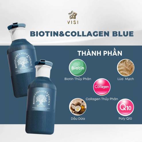 (2x500ml) Bộ Dầu Gội Xả Phục Hồi Tóc Hương Nước Hoa Biotin Collagen Blue  