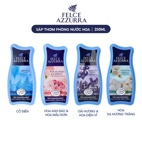 Sáp Thơm Phòng FELCE AZZURRA Hương Nước Hoa Ý Ngăn Mùi Hôi, Ẩm Mốc Hộp 140G