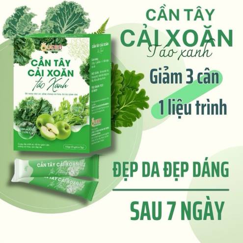 Bột Rau Cần Tây Cải Xoăn Táo Xanh