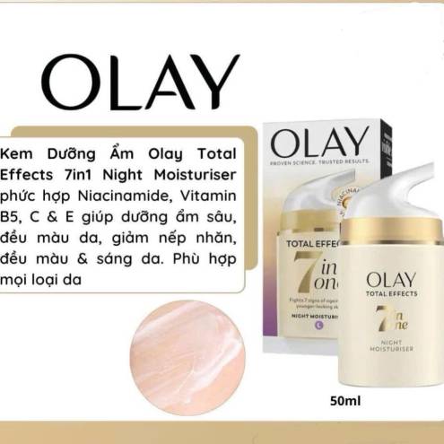 Kem dưỡng ẩm Olay Total Effects 7in1 Night Moisturiser With Niacinamide 50ml