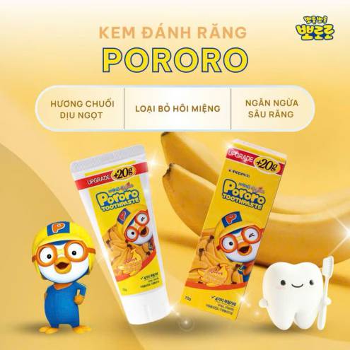 Kem đánh răng Pororo cho bé từ 3 tuối