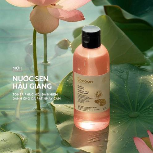 Nước sen Hậu Giang Cocoon Lotus Soothing Toner làm dịu cho da nhạy cảm