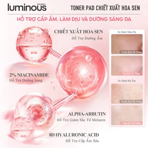 Toner pad Colorkey Luminous Green Tea 60 miếng