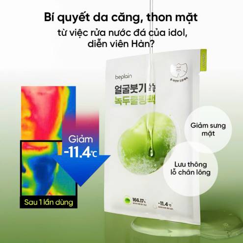 Mặt Nạ Giấy BEPLAIN làm mát và giảm sưng chiết suất đậu xanh