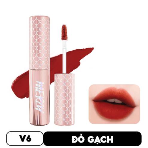 V6 SIREN MÀU HỒNG NGỌC TRAI - Son Kem Lì và Lâu Trôi Merzy The First Velvet Tint 4.5g