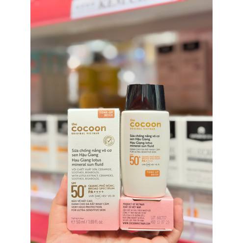 Sữa chống nắng vô cơ Sen Hậu Giang  Cocoon - Tone up Beige