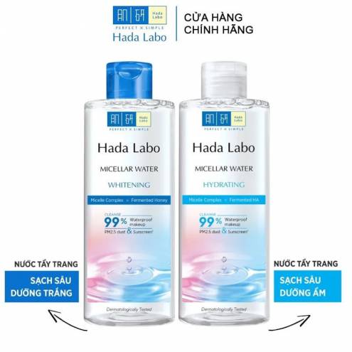 Nước Tẩy Trang Làm Sạch Sâu, Dưỡng Ẩm & Hỗ Trợ Dưỡng Trắng Hada Labo Micellar Wate