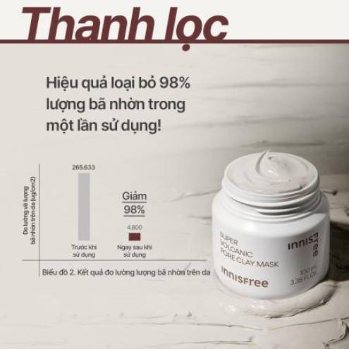 Mặt Nạ Tro Núi Lửa Trị Mụn Đầu Đen, Chăm Sóc Lỗ Chân Lông Innisfree Super Volcanic Pore Clay Mask 2X 100ml