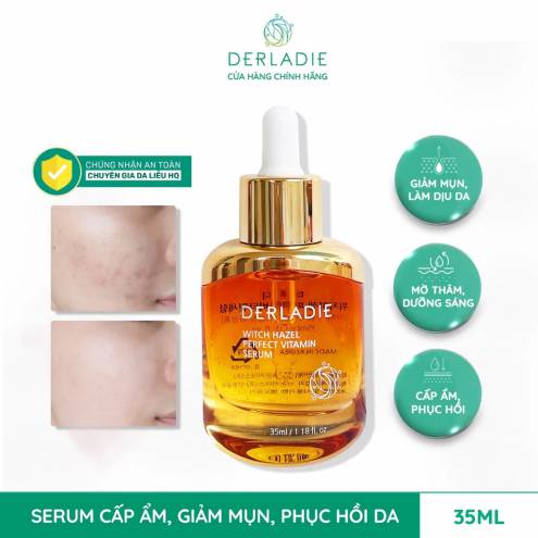 Tinh Chất Trị Mụn Chiết Xuất Cây Phỉ Derladie Witch Hazel Perfect Vitamin Serum 35ml