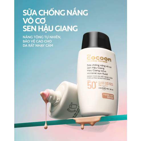 Sữa chống nắng vô cơ Sen Hậu Giang  Cocoon - Tone up Beige