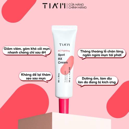 Kem Chấm Mụn Giảm Mụn Mờ Thâm Liền Sẹo Tia'm AC Fighting Spot RX Cream 30g
