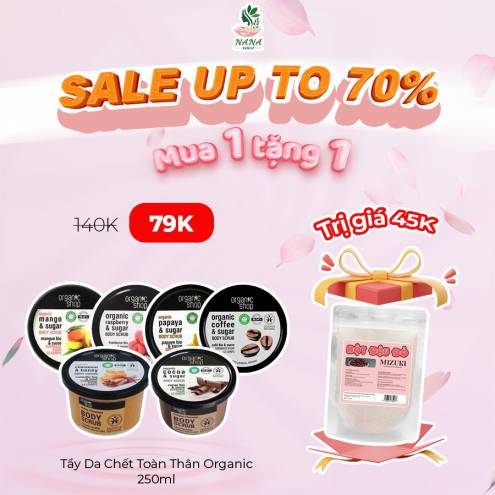 Tẩy Tế Bào Chết Body Organic Shop - tặng kèm bột đậu đỏ 