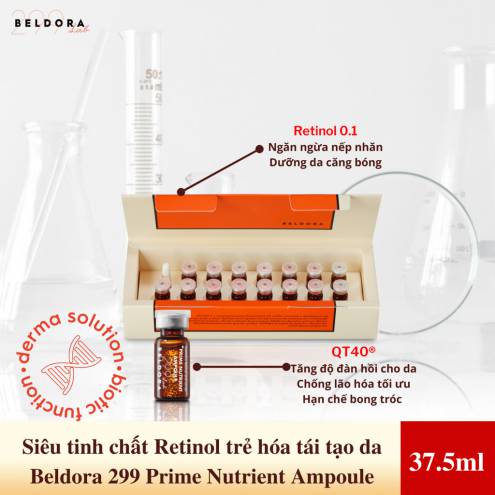 [15 Chai X 2.5ml] Siêu Tinh Chất Retinol Giúp Trẻ Hóa, Tái Tạo Da Beldora 299 Prime Nutrient Ampoule