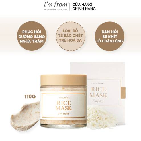  Mặt Nạ Rửa Dưỡng Trắng Da Chiết Xuất Từ Gạo Im From Rice Mask 