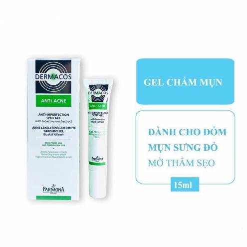 Gel Chấm Mụn Trứng Cá Dermacos Anti-Ance Anti Imperfection Spot Gel 15Ml