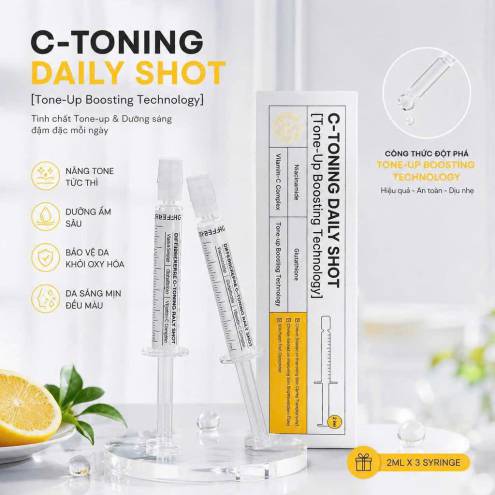 Set 2 ống tinh chất dưỡng trắng da C-Toning Daily Shot Hàn Quốc