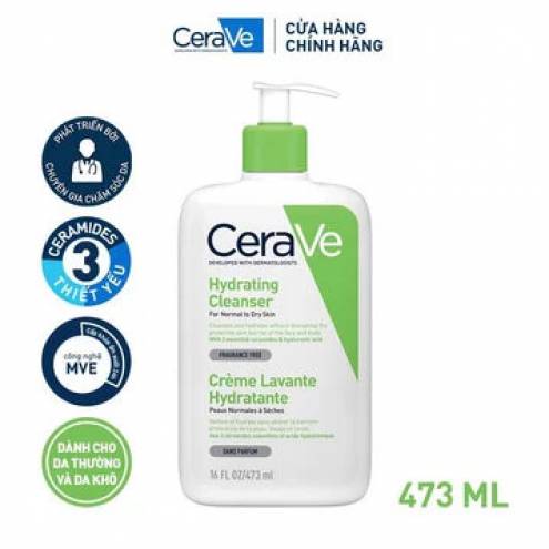 [473ml] Sữa Rửa Mặt Dành Cho Da Khô Cerave Hydrating Facial Cleanser For Normal To Dry Skin