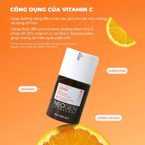 Kem Dưỡng Ẩm Sáng Da Giảm Thâm Neogen Real Vita C Cream 50ml