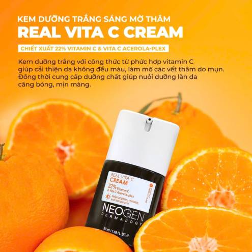 Kem Dưỡng Ẩm Sáng Da Giảm Thâm Neogen Real Vita C Cream 50ml