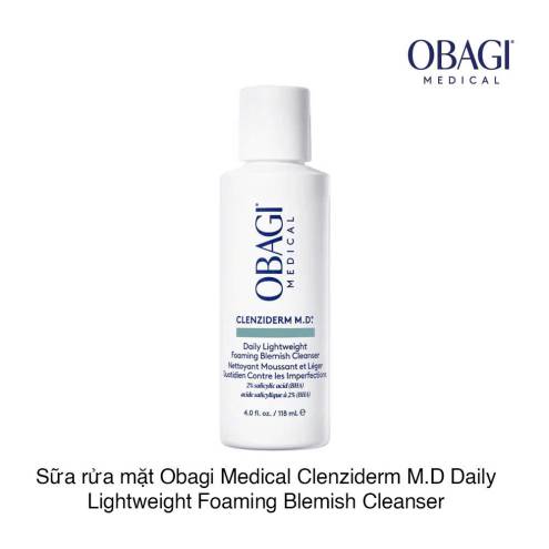 Sữa rửa mặt Obagi ClenziDerm Daily Care Foaming Cleanser 118ml