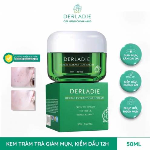 Kem Dưỡng Tràm Trà Giảm Mụn Kiềm Dầu Derladie Herbal Extract Care Cream