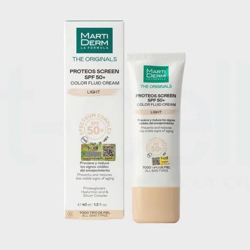 Kem Chống Nắng Làm Đều Màu Da - MartiDerm The Originals Proteos Screen SPF50+ Color Fluid Cream (Light) (40ml)