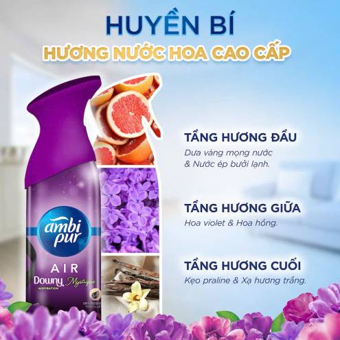 Xịt Phòng Khử Mùi AMBI PUR Hương Nước Hoa Downy Đam Mê - 185ml