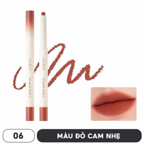 Chì Kẻ Viền Môi Nhung Lì, Lâu Trôi, Thiết Kế 2 Đầu Romand Lip Mate Pencil 0.5g