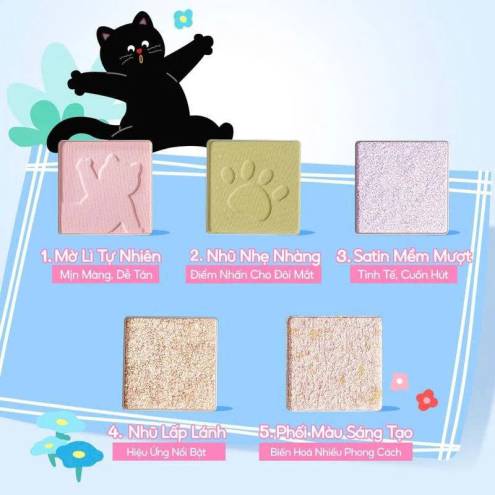 Bảng Phấn Mắt 12 Ô Màu Colorkey Bloom Chase (The Polka Dot Cat Edition)