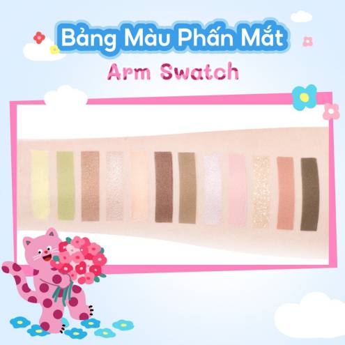 Bảng Phấn Mắt 12 Ô Màu Colorkey Bloom Chase (The Polka Dot Cat Edition)