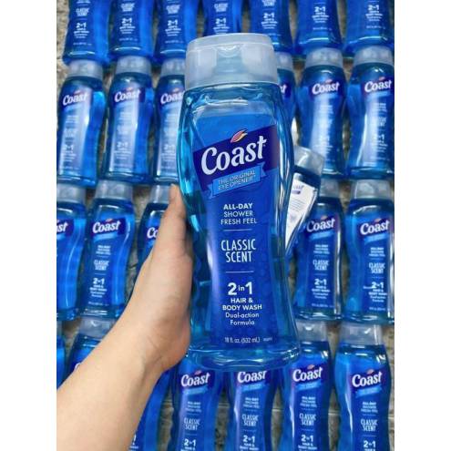 Sữa Tắm Gội Coast Dành Cho Nam 532ml Classic Scent Hair & Body Wash