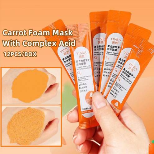 Mặt Nạ Sủi Bọt Thải Độc Cà Rốt YANFU Làm Sạch Bụi Bẩn, Dầu Thừa, Giảm Mụn Đầu Đen, Detox Da Khoẻ 4g