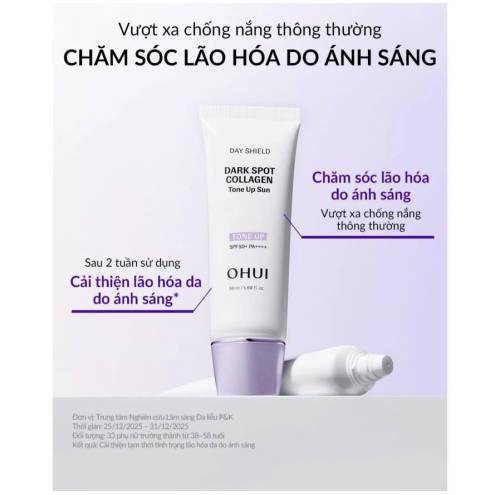 Kem Chống Nắng Ohui Day Shield Dark Spot Collagen Tone Up: Da Trắng Rạng Rỡ - 50ml